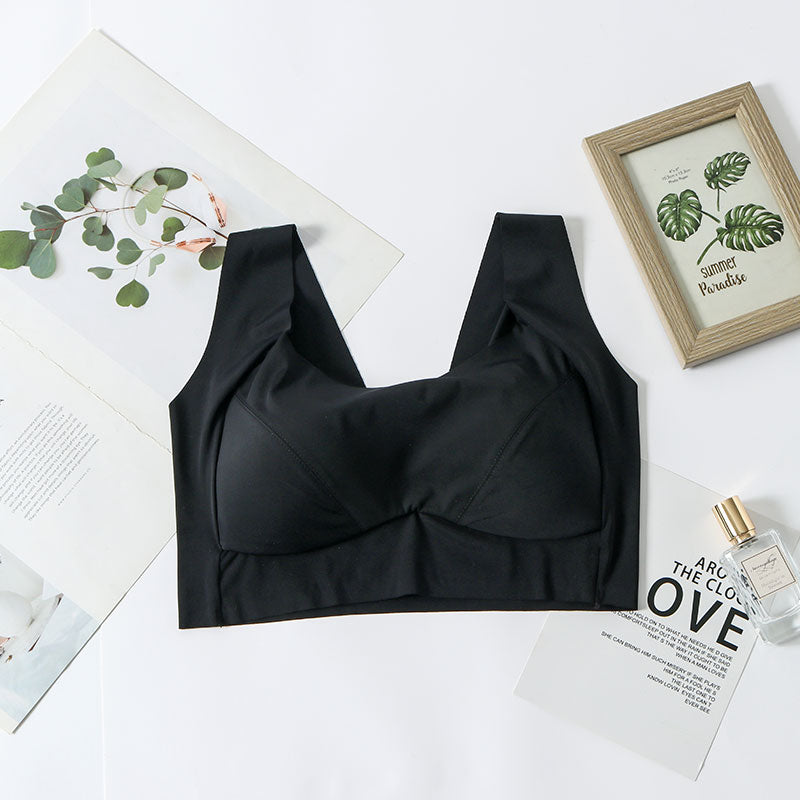 Wireless Simple Seamless Tank Top Lace Mulberry Silk Bras [SKBR0002]
