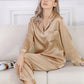 16Momme Pure Mulberry Silk Long Sleeves Notch Collar Pajamas Set [SKPA0027]