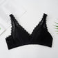 Wireless Romantic Breathable Triangle Lace Mulberry Silk Bras [SKBR0041]