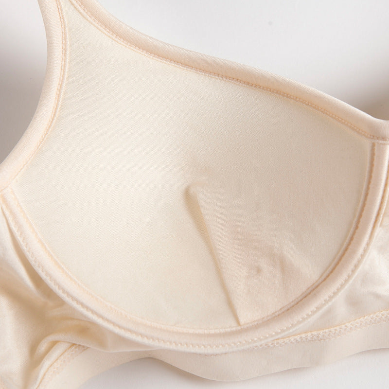 Wireless Sport Seamless 1/2 Cup Mulberry Silk Bras [SKBR0011]