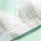 Wireless Romantic Breathable Triangle Lace Mulberry Silk Bras [SKBR0024]