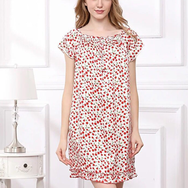 16Momme Pure Mulberry Silk Sweet Mini Printing Sleepshirt [SKSH0037]