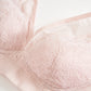 Wireless Romantic Gathered 3/4 Cup Lace Mulberry Silk Bras [SKBR0028]