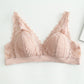 Wireless Romantic Breathable Triangle Lace Mulberry Silk Bras [SKBR0041]