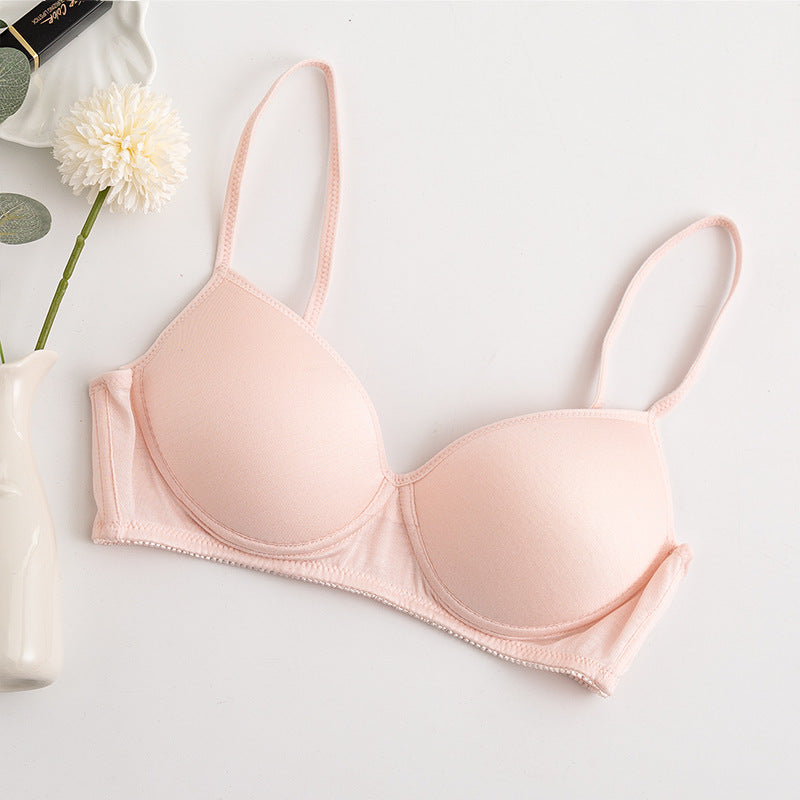 Wireless Simple Seamless 1/2 Cup Mulberry Silk Bras [SKBR0042]