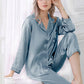 16Momme Pure Mulberry Silk Long Sleeves Notch Collar Pajamas Set [SKPA0027]