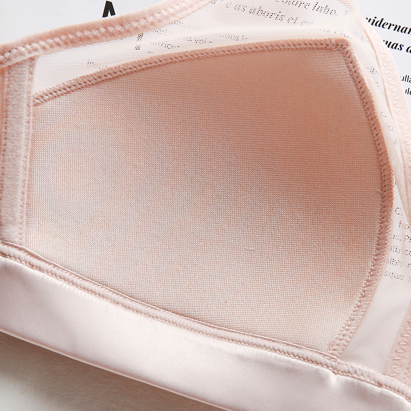 Wireless Sexy Seamless Full Cup Sheer Mulberry Silk Bras [SKBR0008]