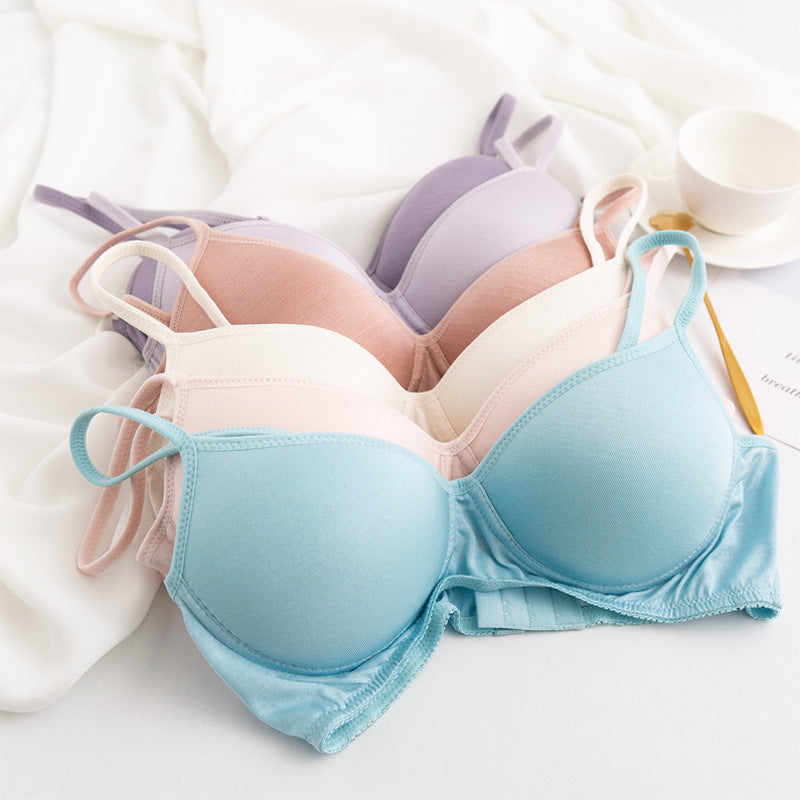 Wireless Simple Seamless 1/2 Cup Mulberry Silk Bras [SKBR0042]