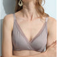 Wireless Romantic Breathable Triangle Lace Mulberry Silk Bras [SKBR0053]
