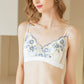 Wireless Romantic Gathered 3/4 Cup Lace Mulberry Silk Bras [SKBR0071]
