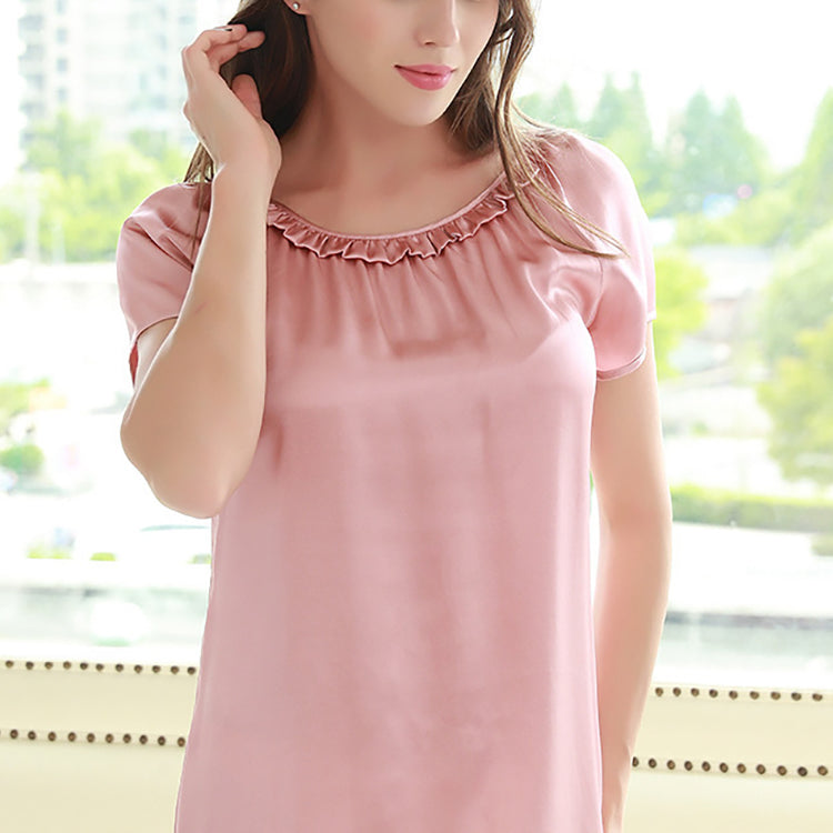 16Momme Pure Mulberry Silk Sweet Mini Sleepshirt [SKSH0029]