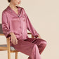19Momme Pure Mulberry Silk Long Sleeves Notch Collar Pajamas Set [SKPA0013]