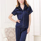 16Momme Pure Mulberry Silk Short Sleeves Notch Collar Pajamas Set [SKPA0034]