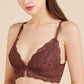 Wireless Sexy Gathered Triangle Lace Mulberry Silk Bras [SKBR0023]