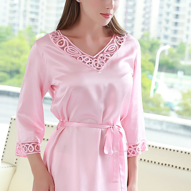 16Momme Pure Mulberry Silk Elegant Mini Lace Sleepshirt [SKSH0027]