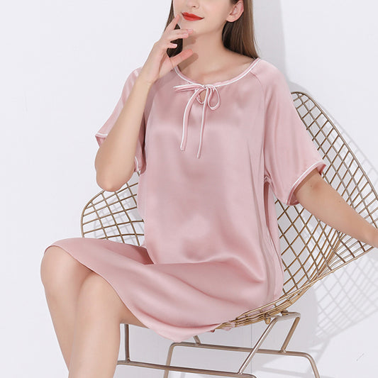 16Momme Pure Mulberry Silk Sweet Mini Printing Sleepshirt [SKSH0050]