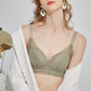 Wireless Elegant Gathered 3/4 Cup Lace Mulberry Silk Bras [SKBR0005]