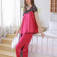 19Momme Pure Mulberry Silk Short Sleeves Round Collar Lace Pajamas Set [SKPA0014]