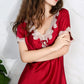 16Momme Pure Mulberry Silk Sexy Mini Lace Sleepshirt [SKSH0039]