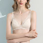 Wireless Sexy Gathered Triangle Lace Mulberry Silk Bras [SKBR0066]