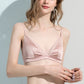 Wireless Romantic Seamless Triangle Mulberry Silk Bras [SKBR0061]