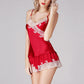 16Momme Pure Mulberry Silk Strap V Collar Lace Pajamas Set [SKPA0041]