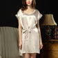 16Momme Pure Mulberry Silk Elegant Above Knee Lace Sleepshirt [SKSH0044]