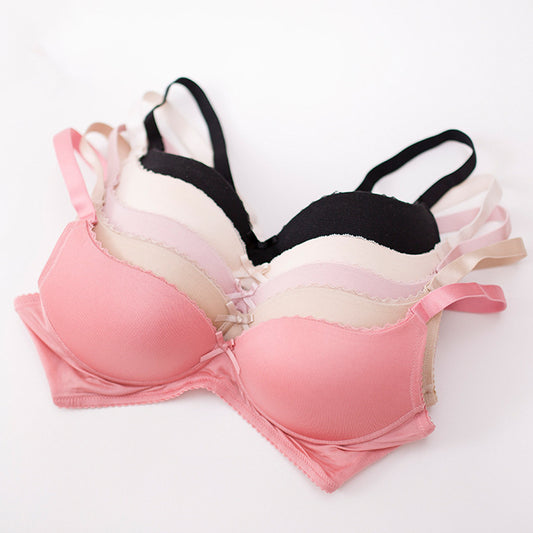 Wireless Simple Seamless 1/2 Cup Mulberry Silk Bras [SKBR0037]