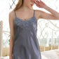 16Momme Pure Mulberry Silk Sexy Above Knee Lace Sleepshirt [SKSH0022]
