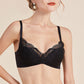 Wireless Sexy Gathered 3/4 Cup Lace Mulberry Silk Bras [SKBR0029]
