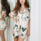 16Momme Pure Mulberry Silk Short Sleeves Notch Collar Pajamas Set [SKPA0035]