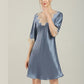 16Momme Pure Mulberry Silk Elegant Above Knee Lace Sleepshirt [SKSH0057]