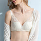 Wireless Elegant Gathered 3/4 Cup Lace Mulberry Silk Bras [SKBR0013]