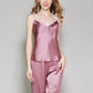 19Momme Pure Mulberry Silk Strap V Collar Pajamas Set [SKPA0048]