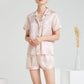 19Momme Pure Mulberry Silk Short Sleeves Notch Collar Pajamas Set [SKPA0009]