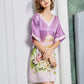 16Momme Pure Mulberry Silk Elegant Above Knee Printing Sleepshirt [SKSH0056]