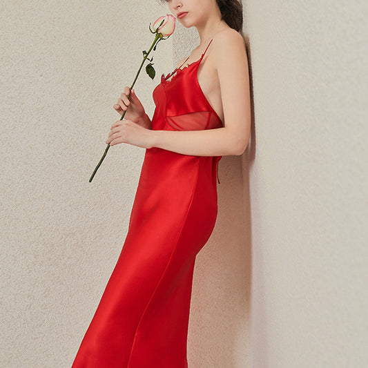 19Momme Pure Mulberry Silk Sexy Maxi Backless Sleepshirt [SKSH0012]