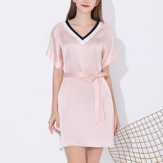 16Momme Pure Mulberry Silk Sweet Above Knee Sleepshirt [SKSH0045]