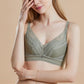 Wireless Elegant Gathered 3/4 Cup Lace Mulberry Silk Bras [SKBR0003]