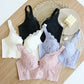 Wireless Elegant Gathered 3/4 Cup Lace Mulberry Silk Bras [SKBR0073]