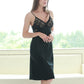 19Momme Pure Mulberry Silk Sexy Above Knee Lace Sleepshirt [SKSH0034]