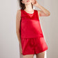 19Momme Pure Mulberry Silk Cap Sleeves Round Collar Pajamas Set [SKPA0012]