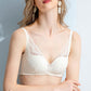 Wireless Elegant Gathered 3/4 Cup Lace Mulberry Silk Bras [SKBR0013]