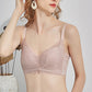 Wireless Elegant Gathered 3/4 Cup Lace Mulberry Silk Bras [SKBR0005]