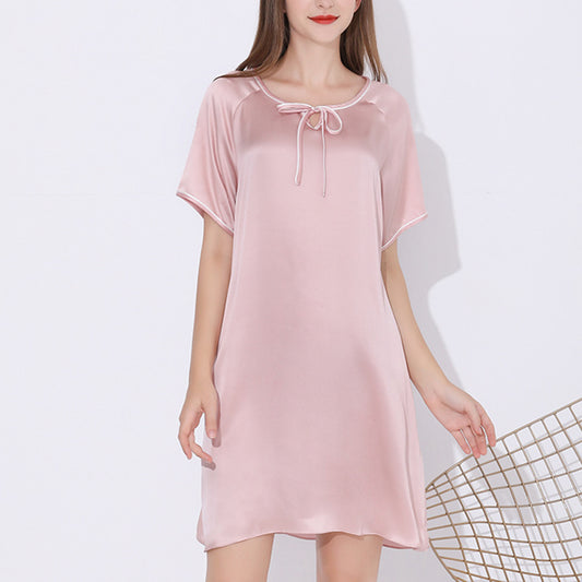 16Momme Pure Mulberry Silk Sweet Mini Printing Sleepshirt [SKSH0050]