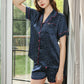 19Momme Pure Mulberry Silk Short Sleeves Notch Collar Printing Pajamas Set [SKPA0056]