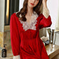 19Momme Pure Mulberry Silk Sexy Maxi Lace Sleepshirt [SKSH0060]