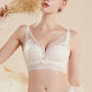 Wireless Romantic Gathered 3/4 Cup Lace Mulberry Silk Bras [SKBR0040]