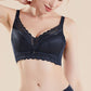 Wireless Elegant Gathered 3/4 Cup Lace Mulberry Silk Bras [SKBR0017]