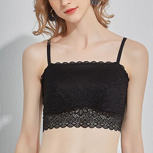 Wireless Sexy Anti Emptied Tube Top Lace Mulberry Silk Bras [SKBR0031]